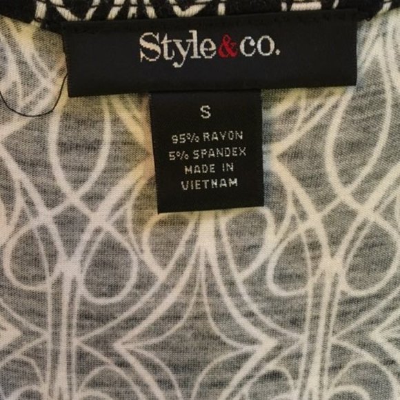 Black/White Print Sleeveless Dress - Size S - Picture 5 of 7